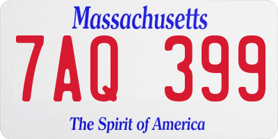 MA license plate 7AQ399