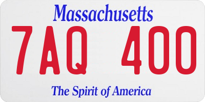 MA license plate 7AQ400