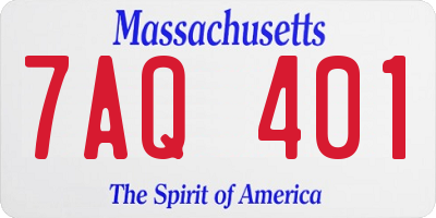MA license plate 7AQ401