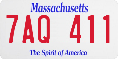 MA license plate 7AQ411