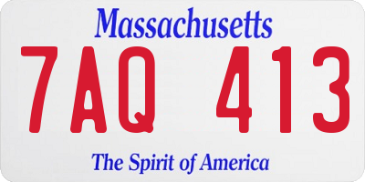 MA license plate 7AQ413