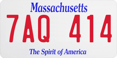 MA license plate 7AQ414