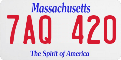 MA license plate 7AQ420