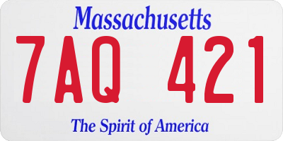 MA license plate 7AQ421