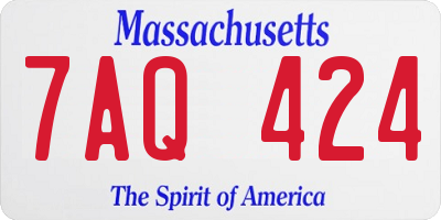 MA license plate 7AQ424