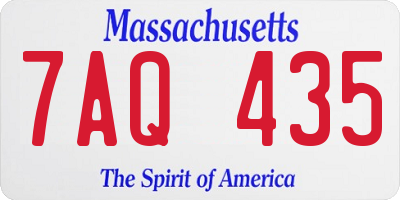 MA license plate 7AQ435