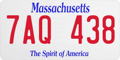 MA license plate 7AQ438