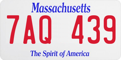 MA license plate 7AQ439