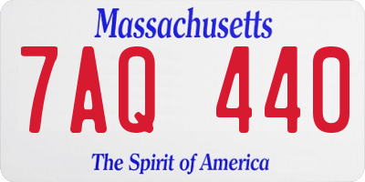 MA license plate 7AQ440