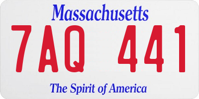 MA license plate 7AQ441
