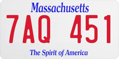 MA license plate 7AQ451