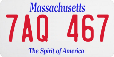 MA license plate 7AQ467