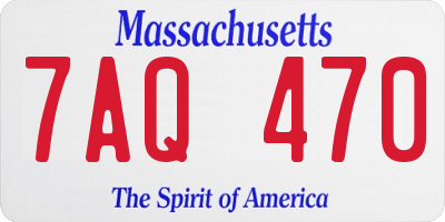 MA license plate 7AQ470