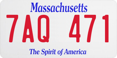 MA license plate 7AQ471