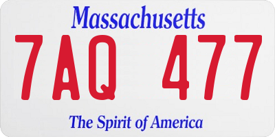 MA license plate 7AQ477