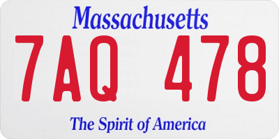 MA license plate 7AQ478