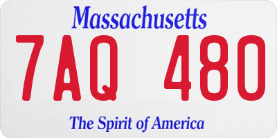 MA license plate 7AQ480