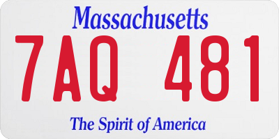 MA license plate 7AQ481