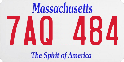 MA license plate 7AQ484