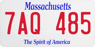 MA license plate 7AQ485