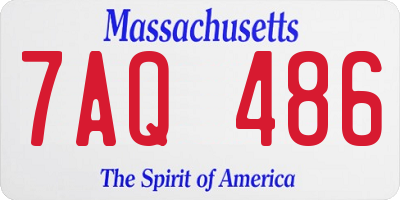 MA license plate 7AQ486