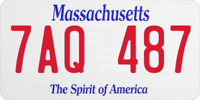 MA license plate 7AQ487