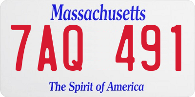 MA license plate 7AQ491