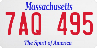 MA license plate 7AQ495