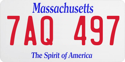 MA license plate 7AQ497