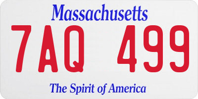 MA license plate 7AQ499