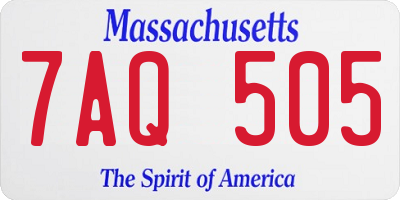 MA license plate 7AQ505