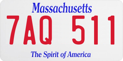 MA license plate 7AQ511