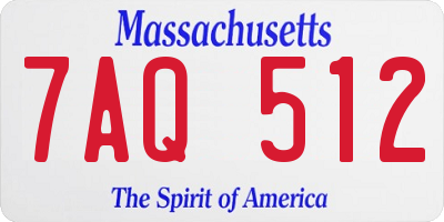 MA license plate 7AQ512