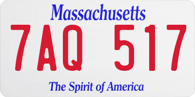 MA license plate 7AQ517