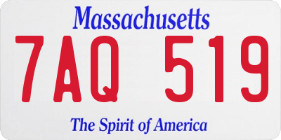MA license plate 7AQ519
