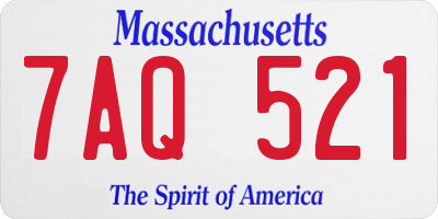 MA license plate 7AQ521