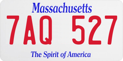 MA license plate 7AQ527
