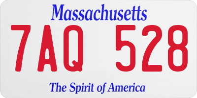 MA license plate 7AQ528