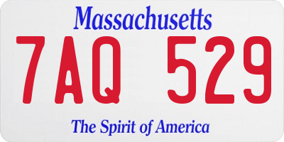 MA license plate 7AQ529