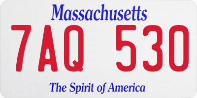MA license plate 7AQ530
