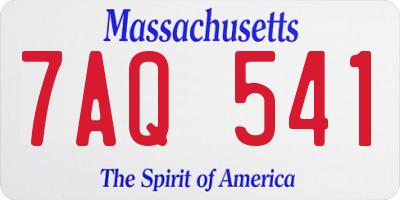 MA license plate 7AQ541