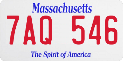 MA license plate 7AQ546