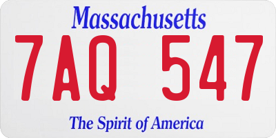 MA license plate 7AQ547