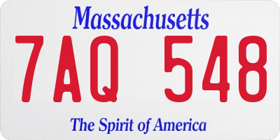 MA license plate 7AQ548