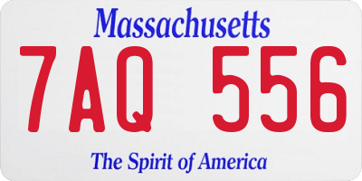 MA license plate 7AQ556