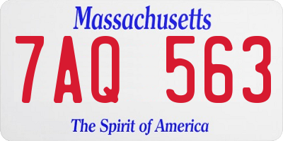 MA license plate 7AQ563