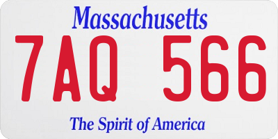 MA license plate 7AQ566