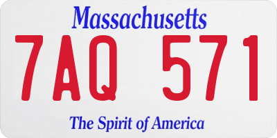 MA license plate 7AQ571