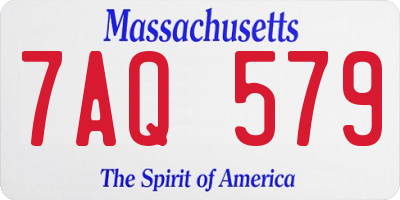MA license plate 7AQ579