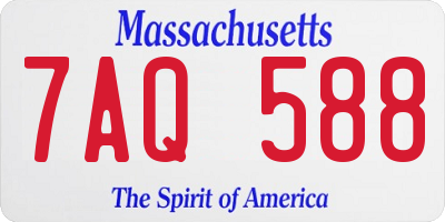 MA license plate 7AQ588